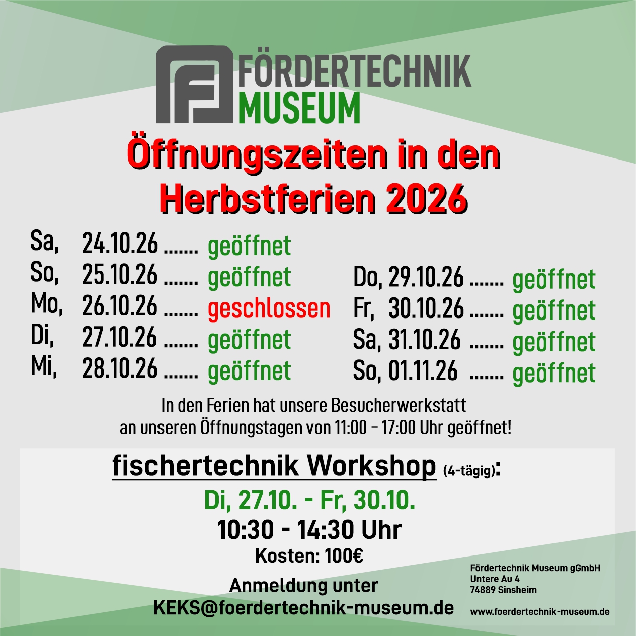 Öffnungszeiten Pfingsten 2026