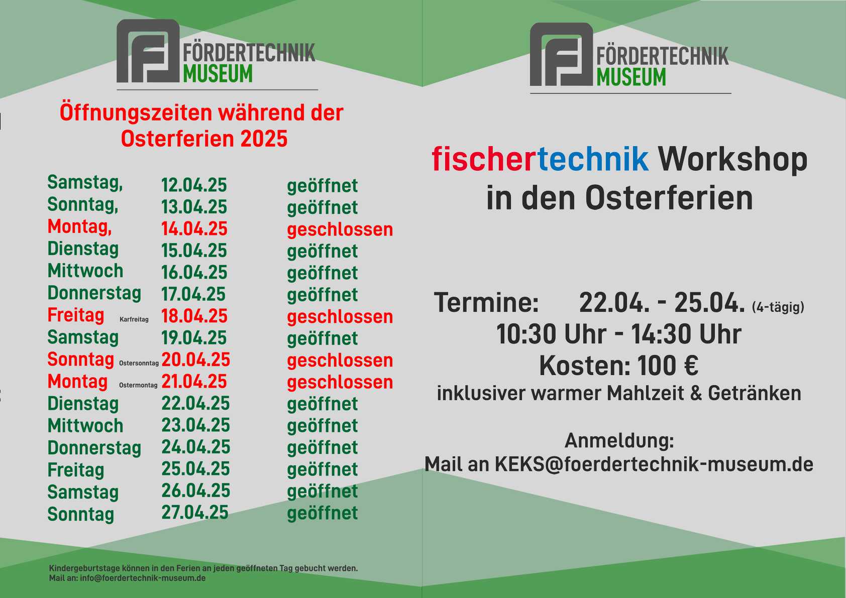 Fasching Öffnungszeiten 2025